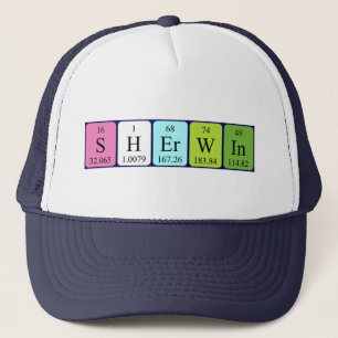 Camionero Gorra de nombre de tabla periódica Sherwin