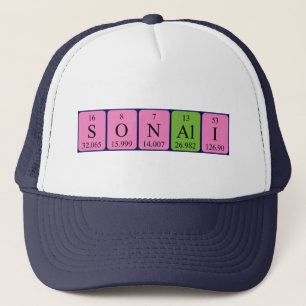 Camionero gorra de nombre de tabla periódica sonali
