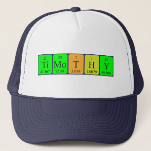 Camionero Gorra de nombre de tabla periódica Timothy