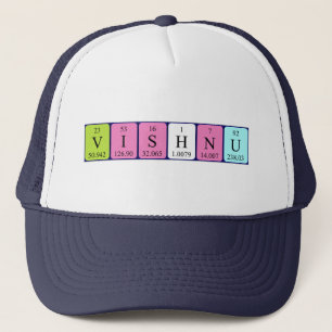 Camionero gorra de nombre de tabla periódica Vishnu