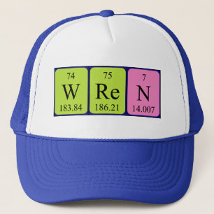 Camionero Gorra de nombre de tabla periódica Wren
