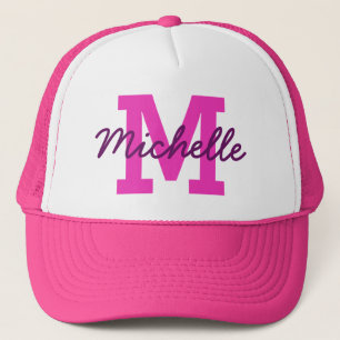 Camionero gorra de nombre y monograma de personalizado