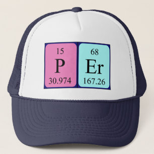 Camionero Gorra de nombres de tabla periódica