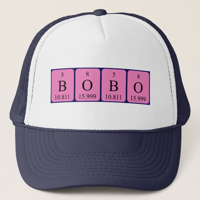 Camionero Gorra de nombres de tabla periódica Bobo (Anverso)