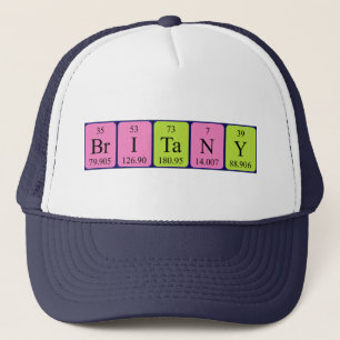 Camionero Gorra de nombres de tabla periódica Britany