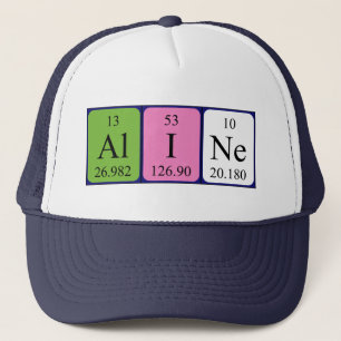 Camionero Gorra de nombres de tabla periódica de Aline