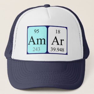 Camionero Gorra de nombres de tabla periódica de Amar