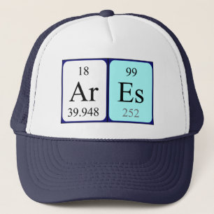 Camionero Gorra de nombres de tabla periódica de Ares