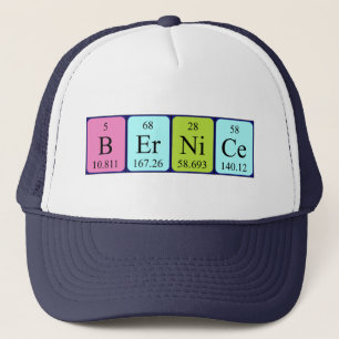 Camionero Gorra de nombres de tabla periódica de Bernice