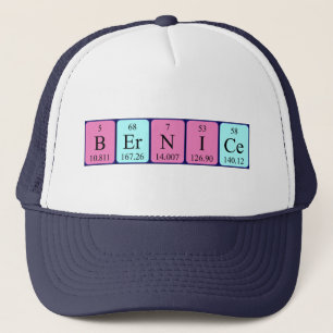 Camionero Gorra de nombres de tabla periódica de Bernice