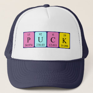 Camionero Gorra de nombres de tabla periódica de bloques