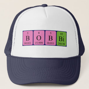 Camionero Gorra de nombres de tabla periódica de Bobbi