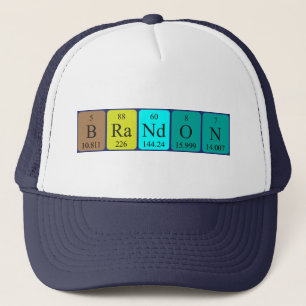 Camionero Gorra de nombres de tabla periódica de Brandon