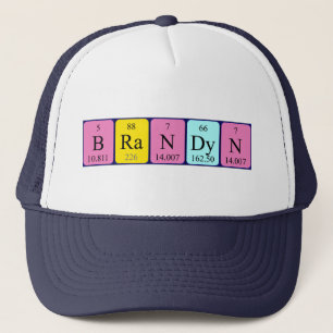 Camionero Gorra de nombres de tabla periódica de Brandyn