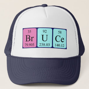 Camionero Gorra de nombres de tabla periódica de Bruce