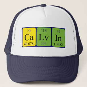 Camionero Gorra de nombres de tabla periódica de Calvin