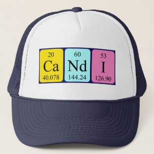 Camionero Gorra de nombres de tabla periódica de Candi