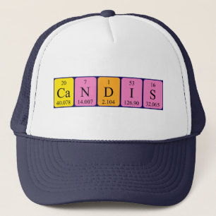 Camionero Gorra de nombres de tabla periódica de Candis
