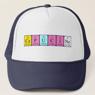 Camionero Gorra de nombres de tabla periódica de Capucine