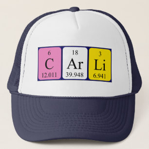 Camionero Gorra de nombres de tabla periódica de Carli
