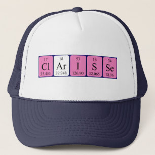 Camionero Gorra de nombres de tabla periódica de Clarisse