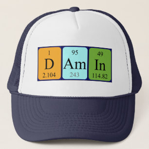 Camionero Gorra de nombres de tabla periódica de Damin