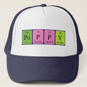 Camionero Gorra de nombres de tabla periódica de disquete