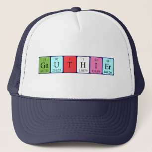 Camionero Gorra de nombres de tabla periódica de Gauthier