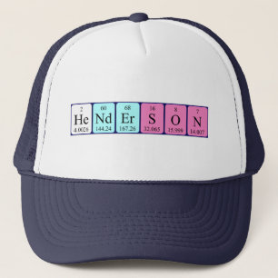 Camionero Gorra de nombres de tabla periódica de Henderson