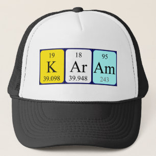 Camionero Gorra de nombres de tabla periódica de Karam