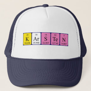 Camionero Gorra de nombres de tabla periódica de Karsten