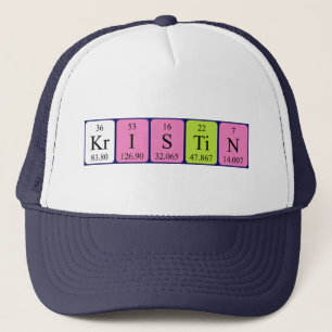 Camionero Gorra de nombres de tabla periódica de Kristin