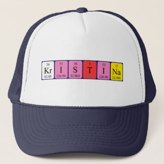 Camionero Gorra de nombres de tabla periódica de Kristina