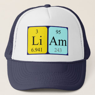 Camionero Gorra de nombres de tabla periódica de Liam