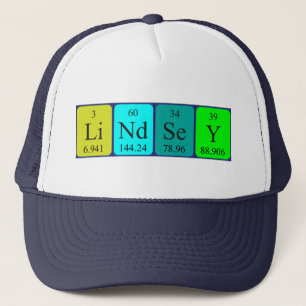 Camionero Gorra de nombres de tabla periódica de Lindsey