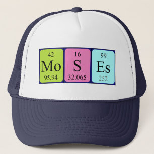 Camionero Gorra de nombres de tabla periódica de Moses