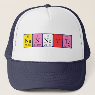 Camionero Gorra de nombres de tabla periódica de Nannette