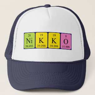 Camionero Gorra de nombres de tabla periódica de Nikko