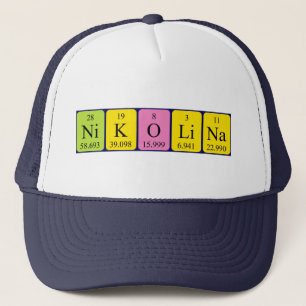 Camionero Gorra de nombres de tabla periódica de Nikolina