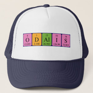 Camionero Gorra de nombres de tabla periódica de Odalis