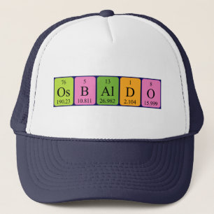 Camionero Gorra de nombres de tabla periódica de Osbaldo