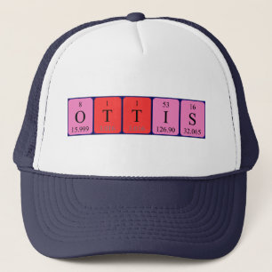 Camionero Gorra de nombres de tabla periódica de Ottis