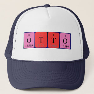 Camionero Gorra de nombres de tabla periódica de Otto