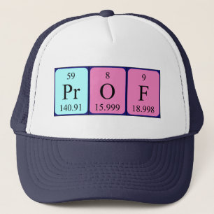 Camionero Gorra de nombres de tabla periódica de Prof