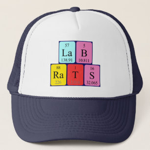 Camionero Gorra de nombres de tabla periódica de Rats de lab