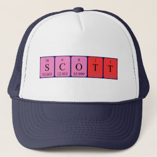 Camionero Gorra de nombres de tabla periódica de Scott