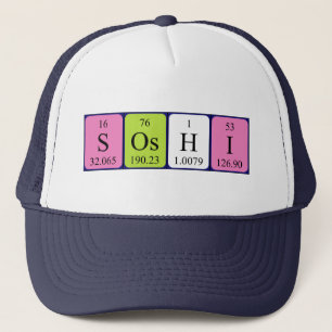 Camionero Gorra de nombres de tabla periódica de Soshi