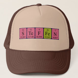 Camionero Gorra de nombres de tabla periódica de Steffen
