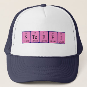 Camionero Gorra de nombres de tabla periódica de Steffi