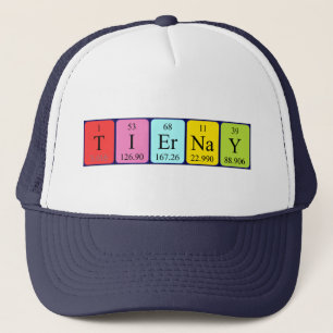 Camionero Gorra de nombres de tabla periódica de Tiernay